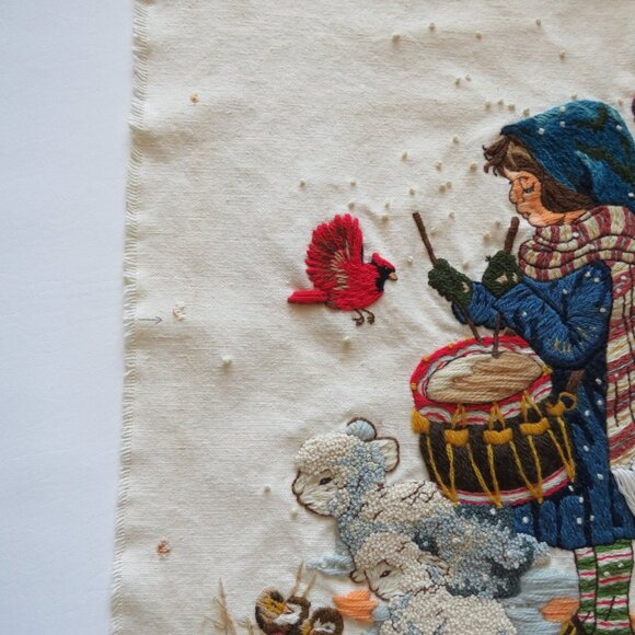 Little Drummer Boy Embroidered Crewel Completed Tapestry Not Framed - Picture 10 of 15